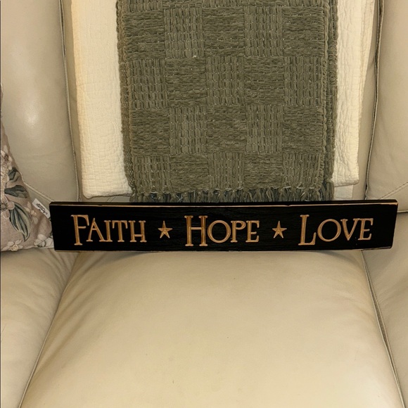 Other - Faith Hope Love Wall Decor Sign - Dark Brown and Gold